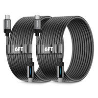 2Pack USB C to USB C Cable (6.6FT), Type-C PD240W Charger Cord Fast Charging